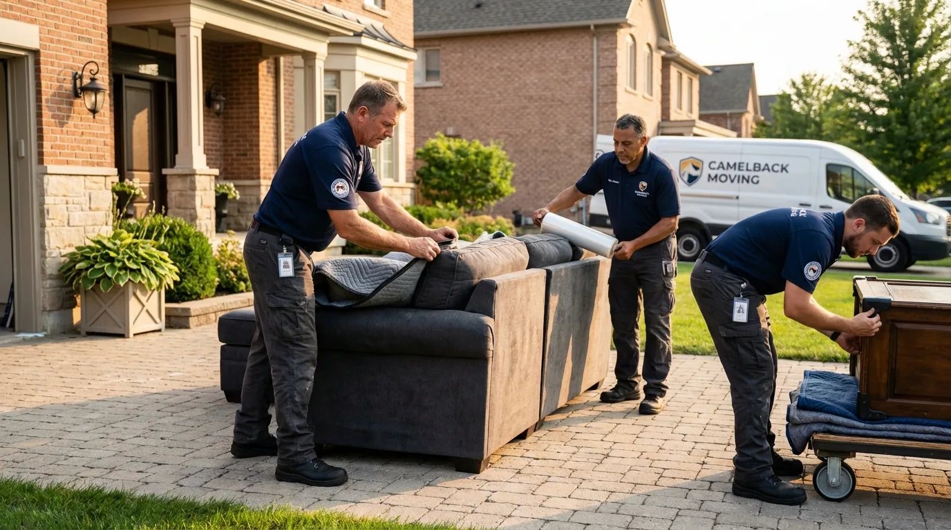 Large estate moving crew wrapping furniture in Frisco, CO
